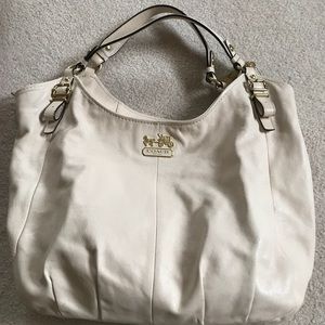 Cream Coach bag